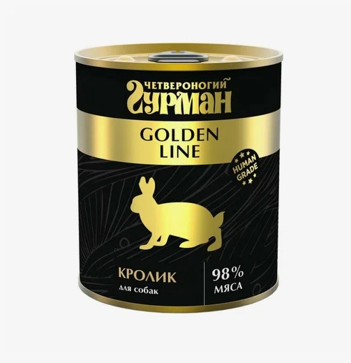 Корм для собак Четвероногий Гурман Golden Кролик натуральный в желе 340гр.