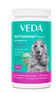 Фитомины Форте для собак для улучшения роста и качества шерсти, 200 шт. (100 г)