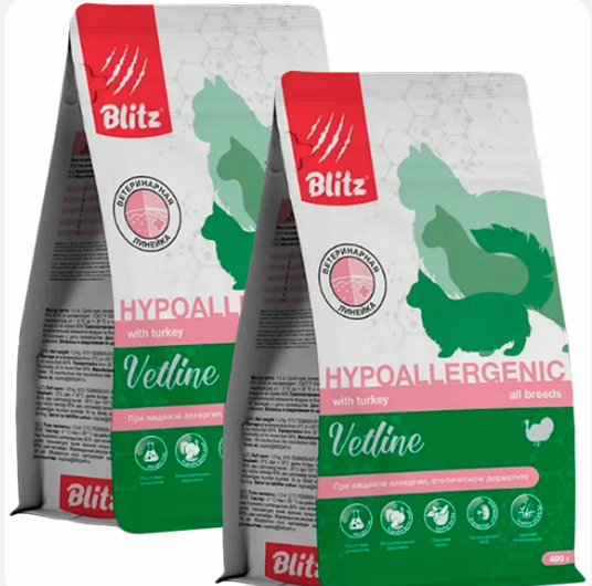 Blitz Vetline Hypoallergenic, Сухой корм для кошек 10 кг