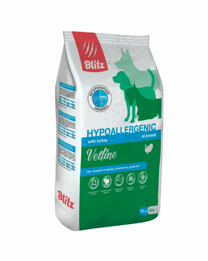 Blitz Vetline Hypoallergenic, Сухой корм для собак, 10 кг.