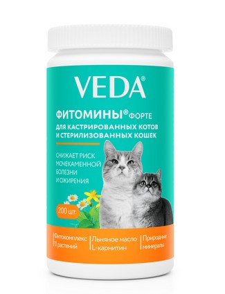 Фитомины Форте для кастрированных котов и стерилизованных кошек, 200 шт. (100 г)