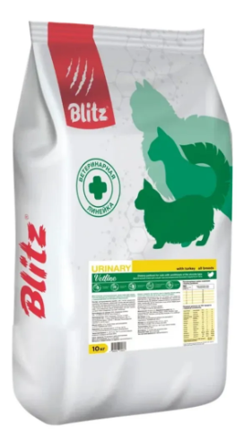 Blitz Vetline Urinary, Сухой корм для кошек 10 кг