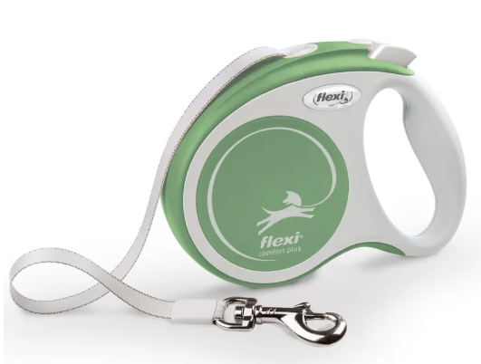 Рулетка Comfort Plus S ремень 5 м до 15 кг светло зеленый Flexi