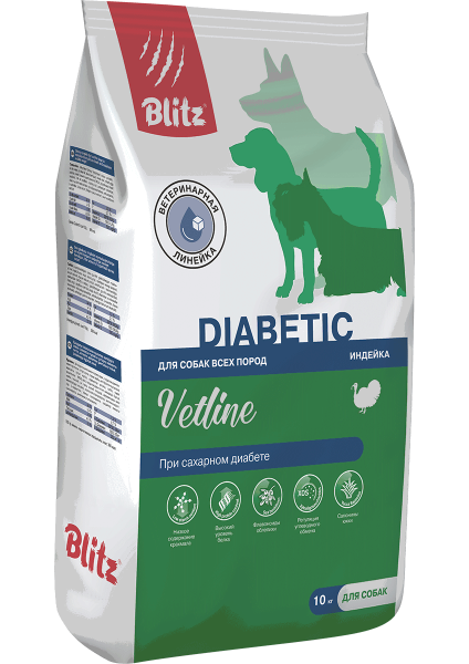 Blitz VetLine Diabetic сухой корм для собак 10 кг