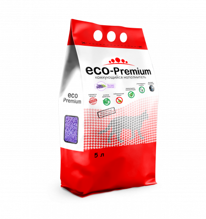 Наполнитель Комкующийся ECO-Premium Лаванда, 5 л.