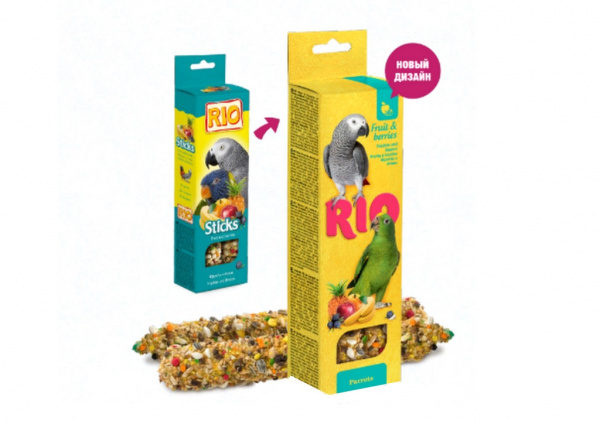 RIO Палочки для попугаев с фруктами и ягодами, 2х90 г