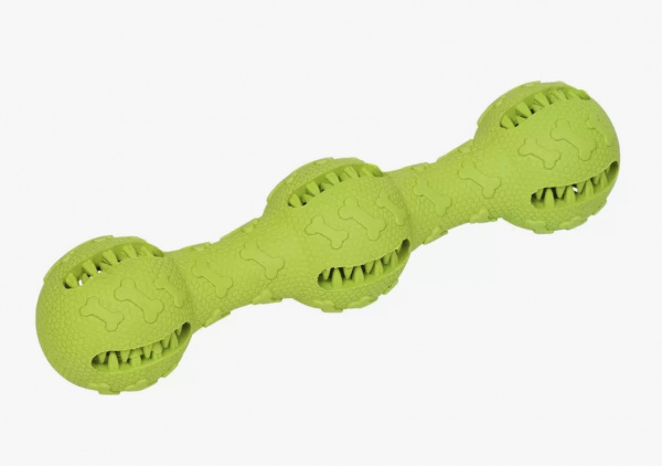 Игрушка для собак Гантель длинная 21х5.5см 160г с отверстиями, микс