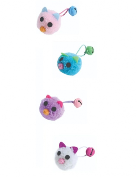 Игрушка для кошек Котик d=5см с колокольчиком