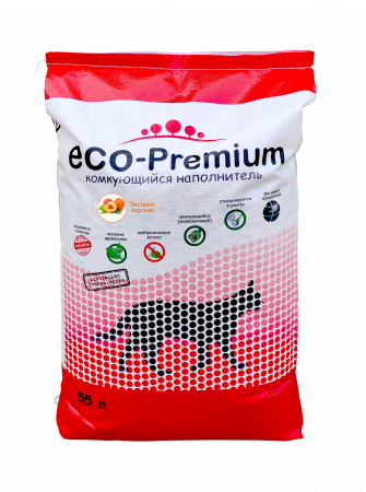 Наполнитель Комкующийся ECO-Premium Персик, 55 л.