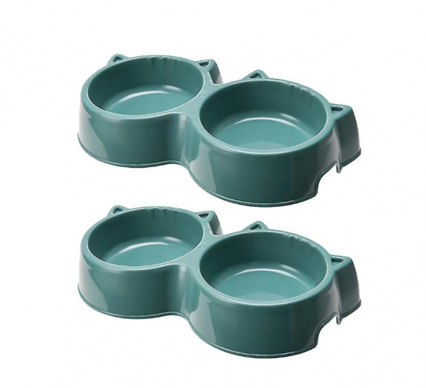 Миска двойная 400/250мл 28.5х14.5х5см, микс