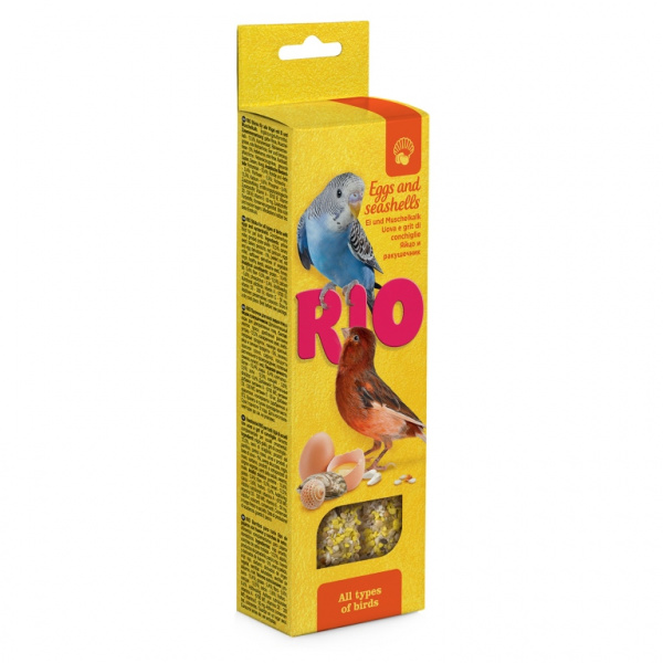 RIO Палочки для всех видов птиц с яйцом, медом и ракушечником, 2х40 г