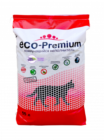 Наполнитель Комкующийся ECO-Premium Лаванда, 55 л.