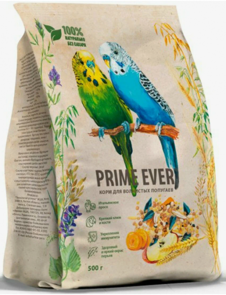 Prime Ever сухой корм для волнистых попугаев 0,5 кг