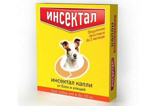 Капли Инсектал для кошек и собак 4-10 кг