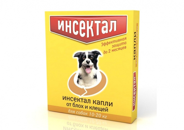 Капли Инсектал для собак 10-20 кг