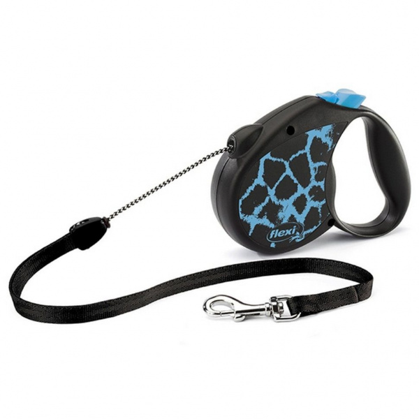 Рулетка Safari cord S трос 5 м 12 кг синий жираф Flexi