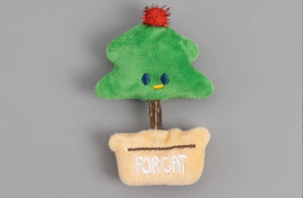 Игрушка для кошек новогодняя Ёлочка с мататаби 11.5см 