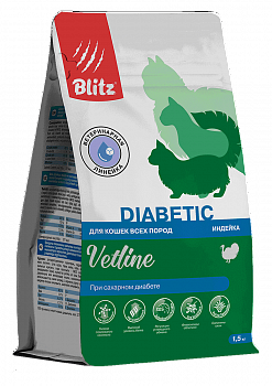 Blitz Vetline Diabetic сухой корм для кошек 0,4