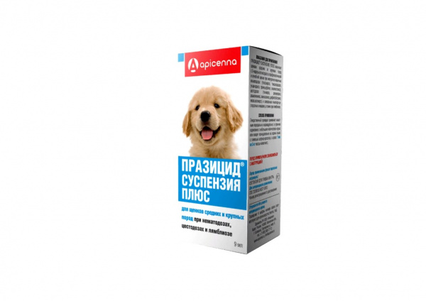 Празицид Плюс для щенков средних и крупных пород, суспензия 9 мл.