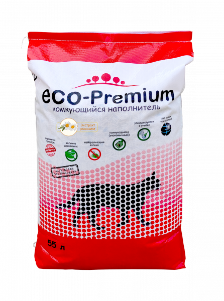 Наполнитель Комкующийся ECO-Premium Ромашка, 55 л.