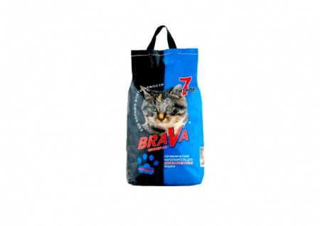 Наполнитель BraVa Минеральный для Длинношерстных Кошек 7 л.