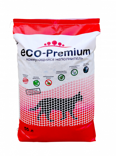 Наполнитель Комкующийся ECO-Premium BLUE, 55 л.