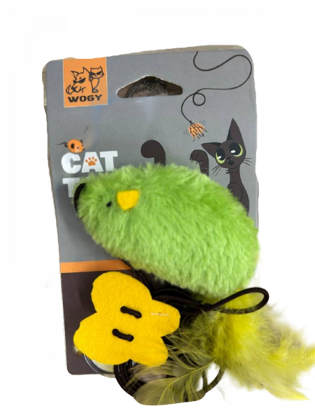 Игрушка для кошек Мышка на веревке с липучкой микс