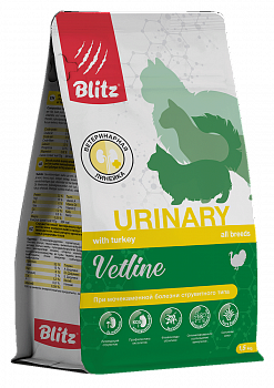 Blitz Vetline Urinary, Сухой корм для кошек 1,5 кг