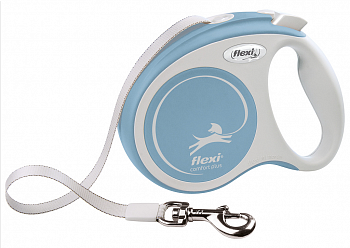 Рулетка Comfort Plus S ремень 5 м до 15 кг светло синий Flexi