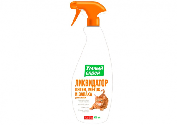 Умный Спрей Ликвид. пятен, меток, запаха д/КОШ. 500мл. Апи-Сан