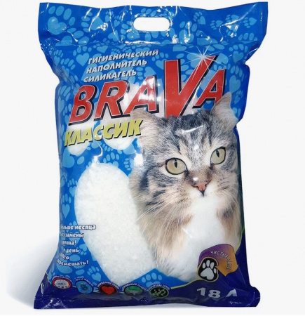 Наполнитель BraVa Классик силикагель впитывающий 18 л