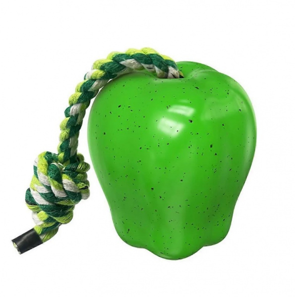 Игрушка для собак Extra strong Яблоко 11.2х9.5х9.5см с канатом, TPR, микс