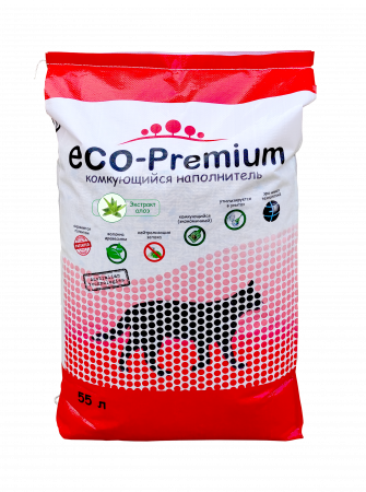 Наполнитель Комкующийся ECO-Premium Алоэ, 55 л.