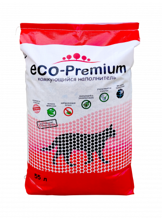 Наполнитель Комкующийся ECO-Premium GREEN, 55 л.